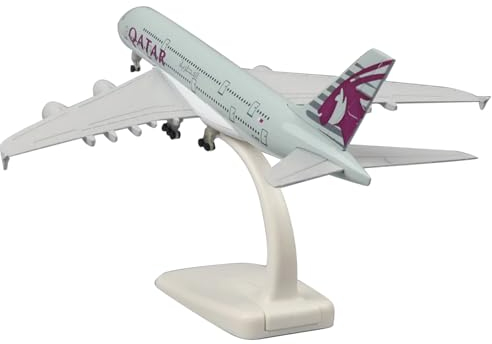 ZEZEFUFU Maßstab 1:400 Alloy Aircraft Qatar A380 Flugzeugmodell Flugzeug Spielzeug Modell für Sammlung Geschenk
