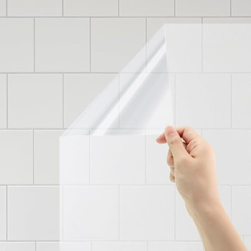 LELE LIFE Transparentes Kontaktpapier zum Abziehen und Aufkleben 45x300cm, ölbeständige Küchenrückwand Tapete Transparenter Wandschutz, selbstklebende abnehmbare Schrankschublade Regalauskleidung