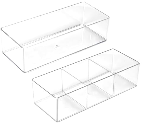 DECARETA 2er Set Acryl Kosmetik Organizer Schublade Stapelbar Make Up Organizer Stapelbar Schminktisch Organizer Schmink Aufbewahrung für Schlafzimmer Bad usw.