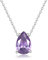 GAVU Collana Punto Luce da Donna, Collana Ciondolo Goccia di Diamante Zircone Viola Pietra Natale di Febbraio Catena Argento Donna