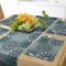 ABAKUHAUS Mandala Tischläufer & 4 Stück Tischsets, Hippie orientalische abstrakte Motive traditionellen runden Frühling inspiriert Design, Tischdeko-Set, 180 x 40 cm, Türkis Schwarz Taupe