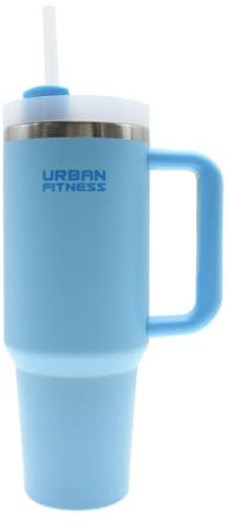 Urban Fitness VitalSip Flasche, Reisebecher für kalte Heißgetränke, 1,2 l Wasserflasche mit Griff, BPA-frei, stilvolles modernes Design, Pastellblau