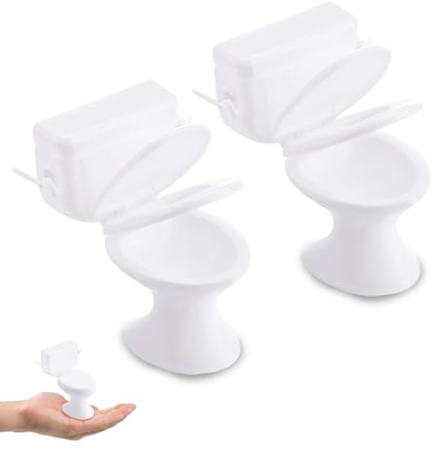 Miniature Toilette Modèle Jouet, 2 Pièces Mini Toilette Jouet, Mini Toilette Maison Poupée, Blanche Toilette Jouet, Modèle Toilette Mini, Miniature Dollhouse Toilette, pour Décoration