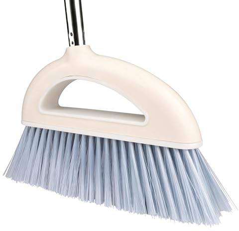 Angle Brooms for Sweeping Indoor - Indoor Broom for Hardwood Floors, House Broom for Sweeping Indoor, Kitchen Broom, Angle Broom, Soft bristled Broom is Applied for Indoor, Kitchen.（Light Pink）