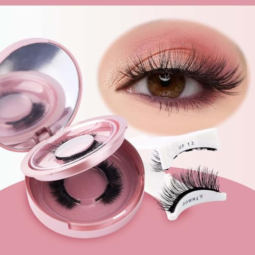 Faux Cils Magnetique, 2 Paires Cils Extension Cils Magnétiques Réutilisable Naturel Extension Cils Magnetique Aucune Colle Requise Faux-Cils Magnetic avec Applicateur(SET-B)