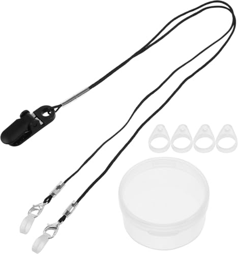 FRCOLOR Cordon anti-perte avec clip de sécurité Corde de suspension réglable en nylon Convient à la plupart des oreilles Style Arriere Amplificateur auditif, Noir