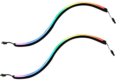 DOITOOL Gaming Pc Case White Led Strip Lights 2 Pcs Chassis Light Bar Computer RGB Led Easy Install