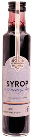SCHRONISKO BUKOWINA Holunderblütensirup 250 ml – 50% Holunderblütensaft | Sirup Mit 64 g Zucker je 100 g, ideal für Hugo, Cocktails und Mineralwasser – fruchtig-erfrischend, in der Flasche