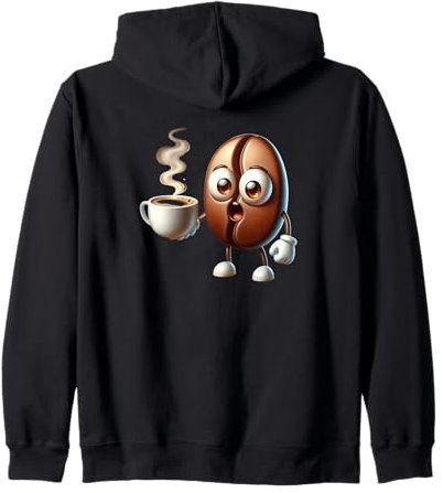 Grain De Café Drôle Et Heureux Avec Tasse Sweat à Capuche