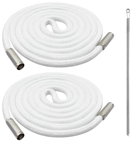 Kordel für Hoodie Kordel für Jogginghose – 140cm Ersatzkordel aus Baumwolle mit Metallenden & Durchziehnadel, Jogginghose Band, Band für Hoodie, Kordelband für Hosen (2 Stück, Weiß)