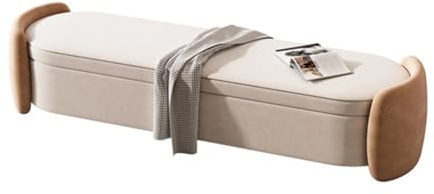 schäslong Ljus lyxig sänggavel i sovrummet, förvaringsbädd, soffa fram, lång, bänk entrén, skobänk(Yellow,Stor)