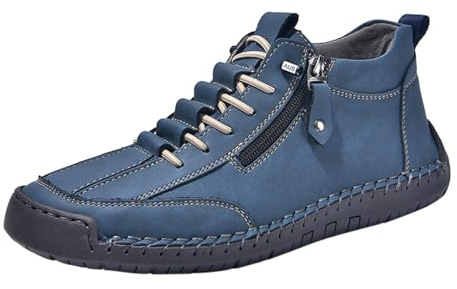Chaussures en cuir pour femme, automne et hiver, bottes de couture faites à la main, à lacets, hauteur pieds nus, chaussures avec fermeture éclair, antidérapantes, chaussures décontractées, pieds