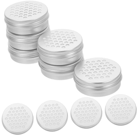 DOITOOL 10 Stück Aluminium Lufterfrischerbox mit Schraubverschluss 60ml Duftperlenbehälter für Fahrzeug und Schlafzimmer Glatte Oberfläche Schlichtes Design