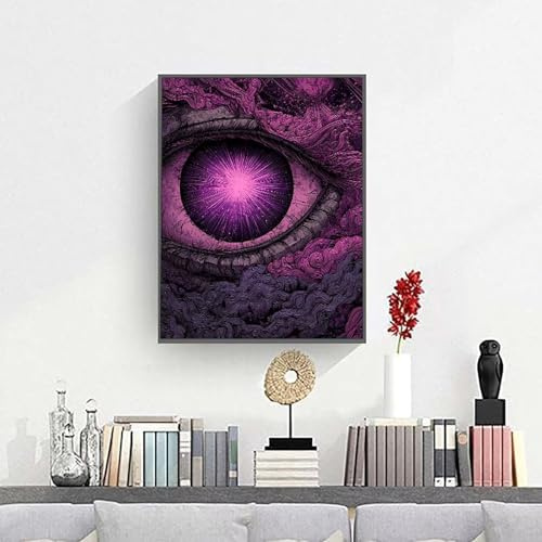 Malen Nach Zahlen Erwachsene DIY Abstrakt Auge Handgemalt Ölgemälde Kit für Anfänger, Mit 3 - Pinseln und Acrylfarbe Handgemalt öLgemäLde Kit Als Geschenk Heimdekoration (40x50cm) PjY1320 1-M
