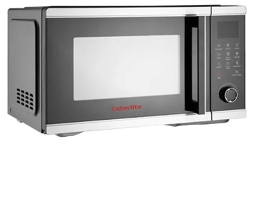 Caterlite Air Fryer Microwave Oven 26 Ltr JB572, Stainless Steel | Offers 10 power levels and 14 pre-programmed auto cook menu options for versatile, precise commercial meal prep.