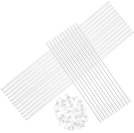 VANZACK Tuteurs en Acrylique avec Clips pour Plantes et Légumes Lot de 30 Support Stable et Doux pour Jardin et Décoration Intérieure