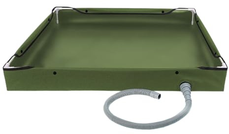 Bac de douche extérieur 80x80x10cm – Bac de bain pliable, receveur de douche portable avec tuyau d'évacuation | Idéal pour le camping, la randonnée, l'escalade et les voyages en voiture | Solution de