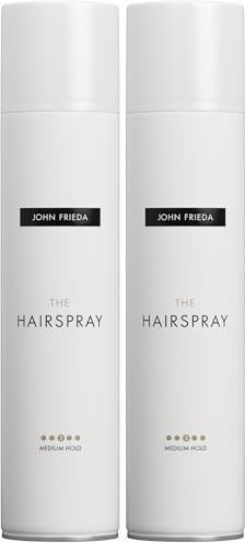 John Frieda The Hairspray – Inhalt: 400 ml – Medium Hold – Stärke: 3 - Haarspray - Geeignet für alle Haartypen (Packung mit 2)
