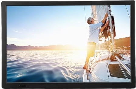 Tosuny 15,4 Zoll Kleiner Smart TV, 1080P HD LCD Digitalfernseher mit WLAN und Bluetooth, 1+8 GB Android TV, HDR 10, Unterstützung ATSC/Analog/ATV, Sprachfernbedienung, für Küch