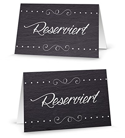 Logbuch-Verlag 50 Reserviert Karten zur Tischreservierung Restaurant Schilder Klappkarten schwarz weiß Reserviertschild