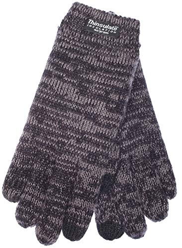EEM Kinderhandschuhe, weiche Baumwolle, Thinsulate Thermofutter, Touchfunktion, schwarz-anthrazit S