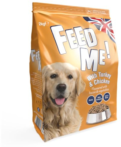 HiLife FEED ME! - Complete Dry Dog Food - Turkey Chicken Bacon Vegetables - Soft Moist & Meaty, Pack of 4 x 2kg