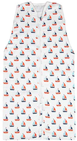 ZOLLNER Sommerschlafsack für Kinder - luftiger Schlafsack aus atmungsaktiver Baumwolle - Größe 90 - mit flexiblem Reißverschluss und Kinnschutz - ohne Ärmel - Oeko Tex® zertifiziert
