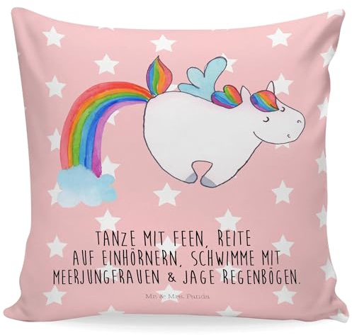 Mr. & Mrs. Panda Sofakissen Einhorn Fliegendes Pferd - Geschenk, Kissenhülle, Glitzer, Spielen, Dekokissen, Unicorn, Dekokissen Sofa, Einhörner,