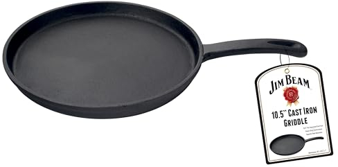 Jim Beam Gusseisen-Bratpfanne für Grill, Gas, Ofen, Elektro, Induktion und Glas, 26,7 cm, Schwarz