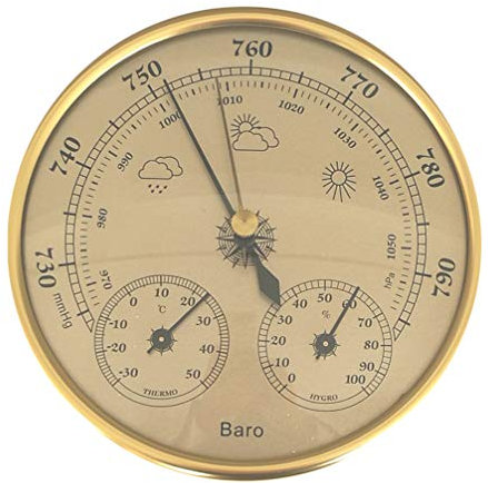 CLISPEED Décor Vintage Décor De L'océan 3 en 1 Baromètre Thermomètre Hygromètre Mural Station Météo Domestique Jauge D'humidité Station Météo Portable