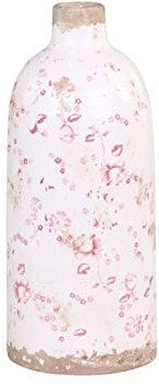 Chic Antique Übertopf Blumentopf Kanne Vase Schale Flasche Topf Cannes mit Blumenmotiv Romantischer Pflanztopf Keramik glasiert versch. Modelle und Größen (65518-19 H26xØ11cm)