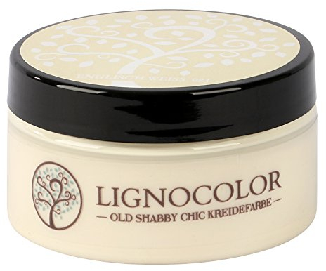 Lignocolor 100ml Kreidefarbe (Englisch Weiss) Shabby Chic Lack Landhaus Stil Vintage Look Chalky finish