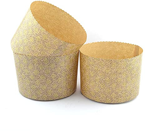 10 moldes para panettone de 12 x 17 cm de alto de papel para hacer dulces de horno como panettone y tartas altas, ideal para elaboraciones tradicionales de pastelería.