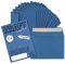150x Briefumschläge DIN C6 Kraftpapier - Blau - Vintage Recycling Kuverts mit Haftklebung - 114 x 162 mm