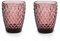 Set 6 bicchieri bichiere acqua 250 ml in vetro colore rosa 10 cm GIN-820557