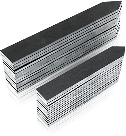 JMIATRY 20 Pack Slate Plant Labels, Black Slate Garden Markers, Natural Reusable Plant Labels Stakes for Vegetables, Herbs, Flowers and Potted Plants(15x2.5cm / 20x3cm)