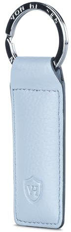 VON HEESEN® Schlüsselanhänger Leder mit Geschenkbox I Schlüssel Organizer Schlüsselband Schlüsselbund Schlüsselhalter I Geschenk für Damen & Herren (Hellblau)