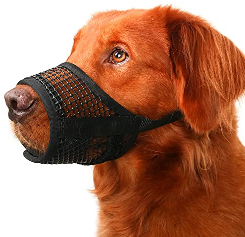 Hund Maulkorb, Atmungsaktiv Mesh Maulkörbe für Kleine Mittlere Große Hunde, Chihuahua Maulkorb zum Beißen und Kauen, Einstellbarer Welpen Maulkorb für Jack Russell Terrier, Beagle, Golden Retriever