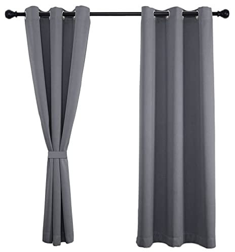 Schallschutz Vorhang 140x270cm(H x B), Lange Gardinen, Qualitätsgewähltes Material für Schal Schlafzimmer Kinderzimmer Wohnzimmer 1Stück-Hellgrau