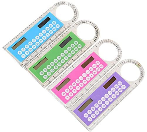 Mini calcolatrice solare trasparente righello con lente di ingrandimento Studente forniture scolastiche ufficio elettronica calcolatriciUtile e alla moda