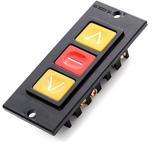 FRUUBI Rolling Door Up Down Stop 3 Buttons Black Housing Push Button Switch car