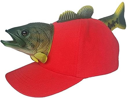 Harilla Baseball Cap Neuheit für Männer & Frauen, Sommer Verstellbare Baseball Caps, lustige Angler Mütze für Kinder Erwachsene, Sport Cap Halloween Kostüm für Outdoor Angeln, Party, Karneval, Rot M