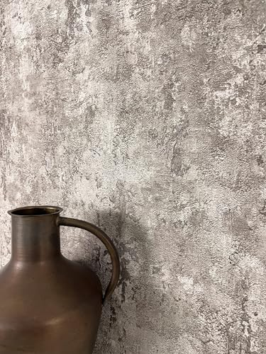 NEWROOM Papier peint Gris Béton Intissé - Moderne Taupe Blanc Enduit Lave Industriel