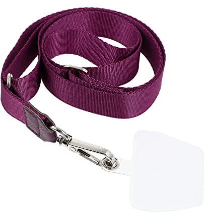 Uonlytech 2 Pièces Sangles De Téléphone Portable Tour De Cou Pour Téléphone Avec Patch Bandoulière Lanière De Clé De Poignet Lanière De Poignet Clé Dragonne Polyester Universel Clips Violet