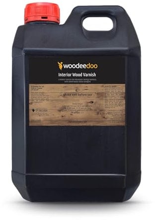 WooDeeDoo Interior Wood Varnish | Clear | Gloss | 5L | Quick Drying Wood Sealer | Protection Against Scratches, Spills, Scuffs, and Marks