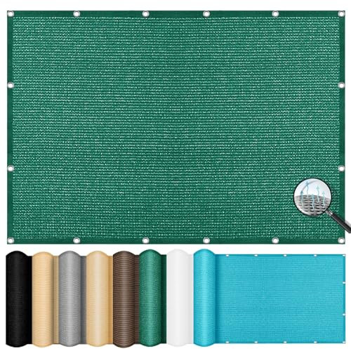 Tenda a Vela Traspirante Rettangolare 5 x 10 m, Antistrappo, Traspirante, 98% Anti UV, Tenda a Vela Parasole Quadrata, Rete Ombreggiante in Hdpe, per Giardino, Pergola, Verde Scuro