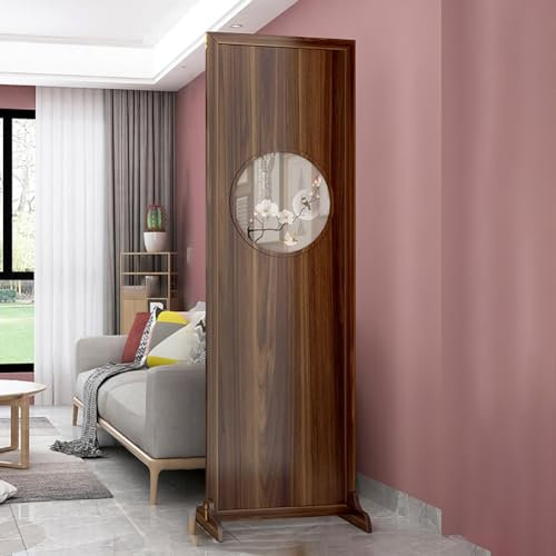 TT-YEC Retro Chinesische Holztrennwand, 4 Raumteiler, Unabhängige Trennwände, Sichtschutz, Raumtrennung, Faltbare Trennwand, Büro- Und Wohnzimmerdekoration,Walnut 40cm
