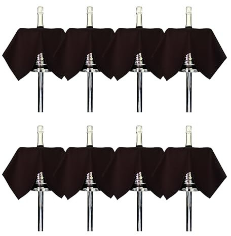 BOTTLECLOTHS - Original Collection, Chiffons pour Bouteilles pour Seaux à Glace, Coton, 54 cm, Trou Central, Cercle Piqué (Noir, Paquet de 8)