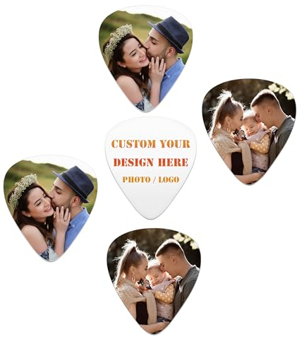 PiercingJak 4er Gitarren Plektrum Personalisiert Foto Plektren Guitar Picks für Akustik-, Bass-, E-Gitarre Gitarre Ukulele Zubehör Einzigartige Geschenke für Männer Frauen