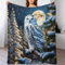 PAZZK Kuscheldecke Eule Decke Tagesdecke - Weiche Flannel Decke Mit Muster Sofadecke - Baumwolldecke Wohndecke Sofaüberwurf Bettüberwurf（180×200cm）